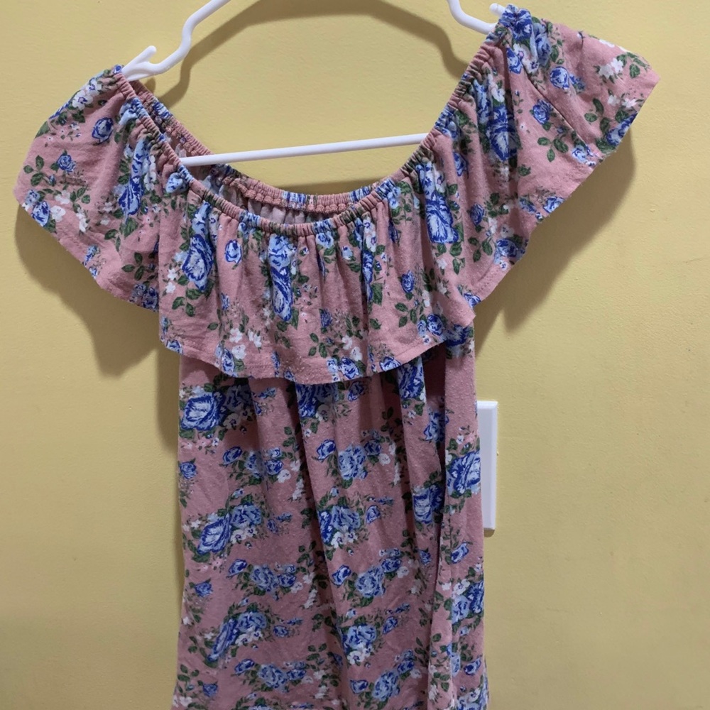 Over the shoulder floral top